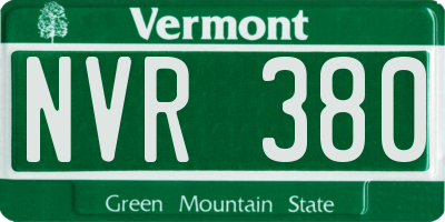VT license plate NVR380