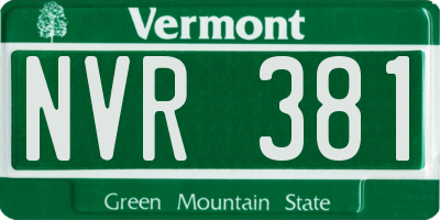 VT license plate NVR381