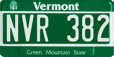 VT license plate NVR382