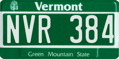 VT license plate NVR384