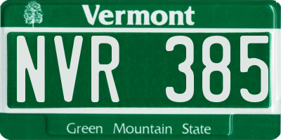 VT license plate NVR385