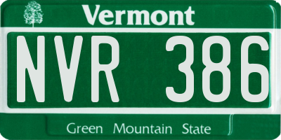 VT license plate NVR386