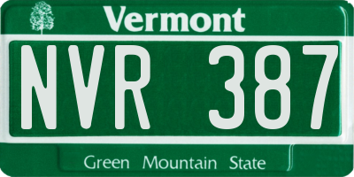 VT license plate NVR387