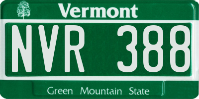 VT license plate NVR388