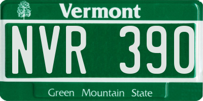 VT license plate NVR390