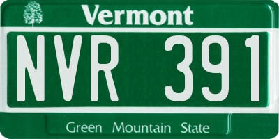VT license plate NVR391
