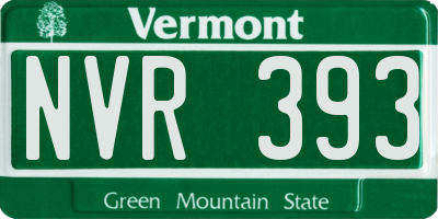 VT license plate NVR393