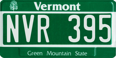 VT license plate NVR395