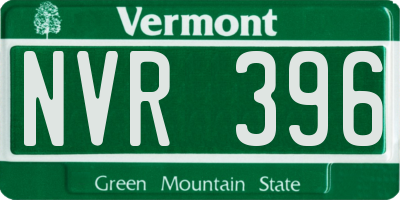 VT license plate NVR396