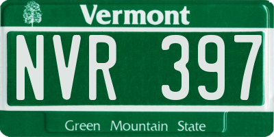 VT license plate NVR397