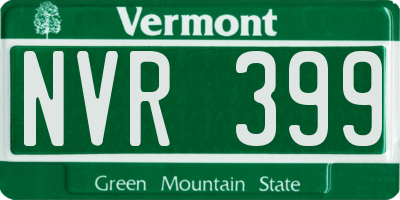 VT license plate NVR399