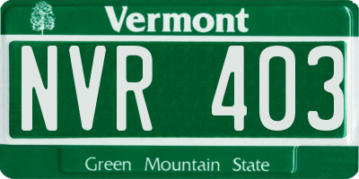VT license plate NVR403