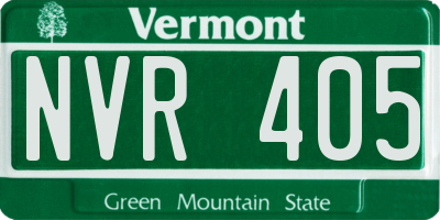 VT license plate NVR405