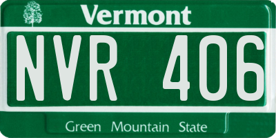 VT license plate NVR406