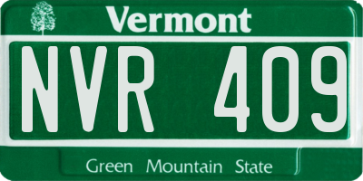 VT license plate NVR409