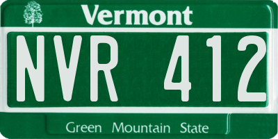 VT license plate NVR412