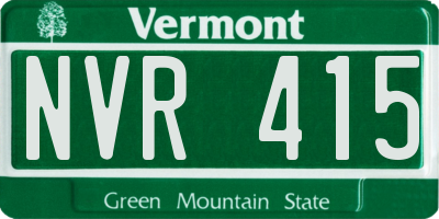 VT license plate NVR415