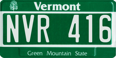 VT license plate NVR416