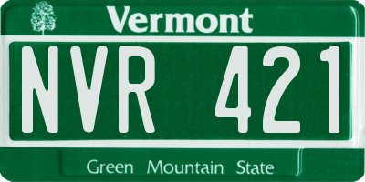 VT license plate NVR421