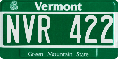 VT license plate NVR422