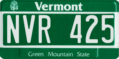 VT license plate NVR425