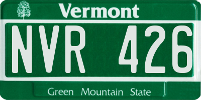 VT license plate NVR426