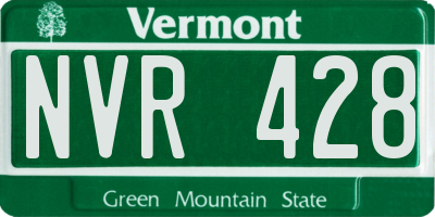 VT license plate NVR428