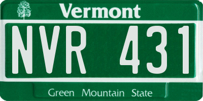 VT license plate NVR431