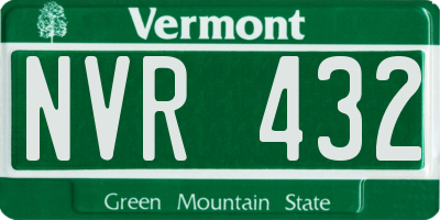 VT license plate NVR432