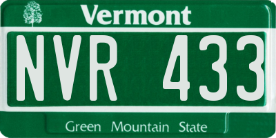 VT license plate NVR433