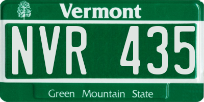 VT license plate NVR435