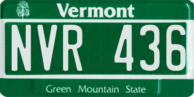 VT license plate NVR436