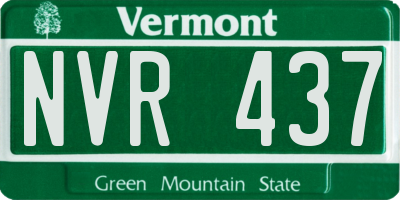 VT license plate NVR437