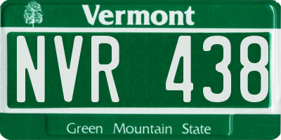 VT license plate NVR438