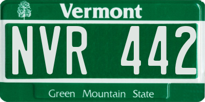 VT license plate NVR442