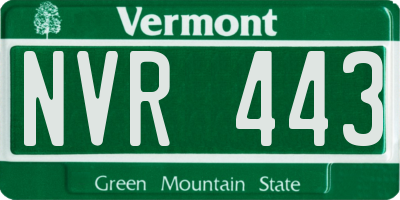 VT license plate NVR443