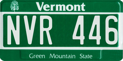 VT license plate NVR446