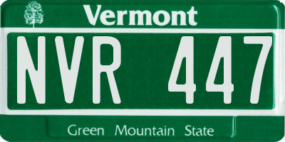 VT license plate NVR447