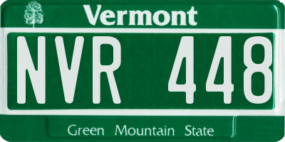 VT license plate NVR448