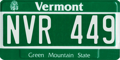 VT license plate NVR449