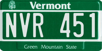 VT license plate NVR451