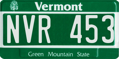 VT license plate NVR453