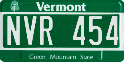 VT license plate NVR454