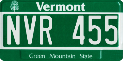 VT license plate NVR455