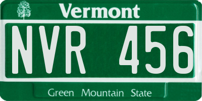 VT license plate NVR456