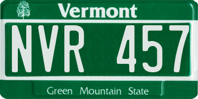 VT license plate NVR457