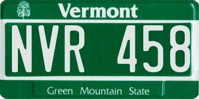 VT license plate NVR458