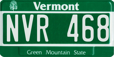 VT license plate NVR468