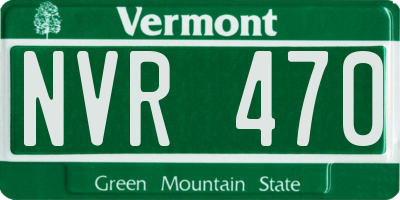 VT license plate NVR470