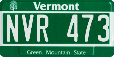 VT license plate NVR473